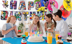 Power Rangers Birthday Party Decorations Set Balloon Banner Cake Topper for Kids