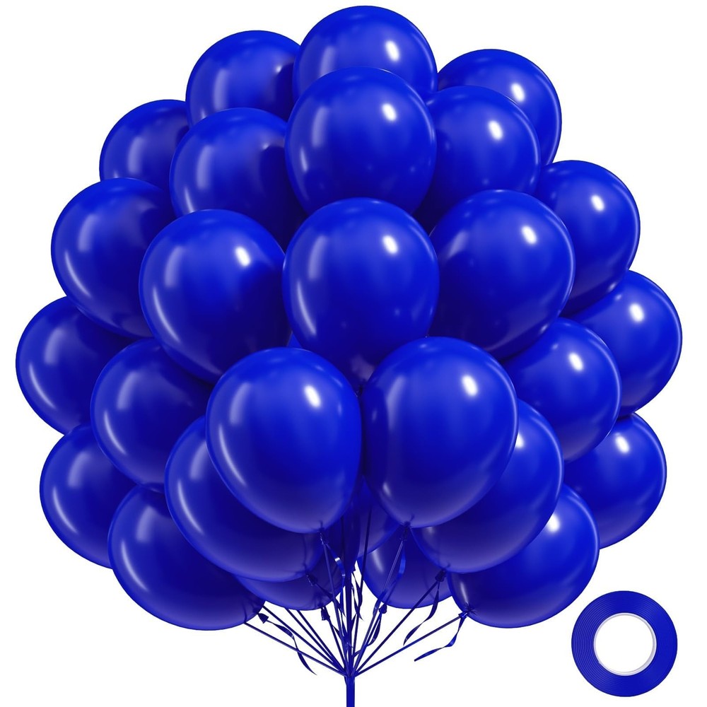 Royal Blue Balloons 12 inch, 100 Pack Royal Blue Latex Balloons for Graduatio…