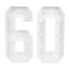 60 Light Up Numbers, 60th Birthday Party Decoration Light Up Numbers NEW