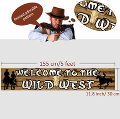 Western Party Decorations Welcome to the Wild West Cowboy Backdrop Banner Photo!