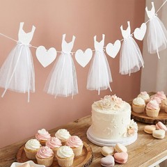 Charming Bridal Shower Decorations Glitter White Dress & Heart Bridal Shower …
