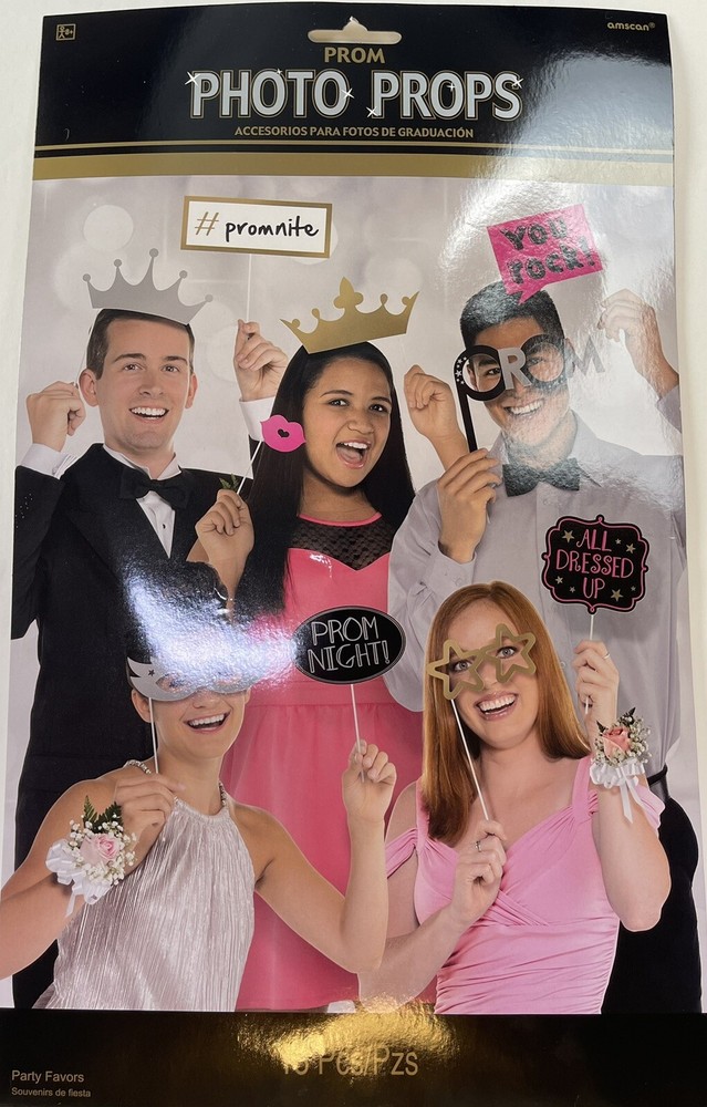 NIP New 13-piece Prom Photo Booth Props Cut-outs High School Formal Dance