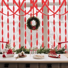 8 Rolls Red Crepe Paper Streamers Christmas Party Photo Booth Backdrop 656FT