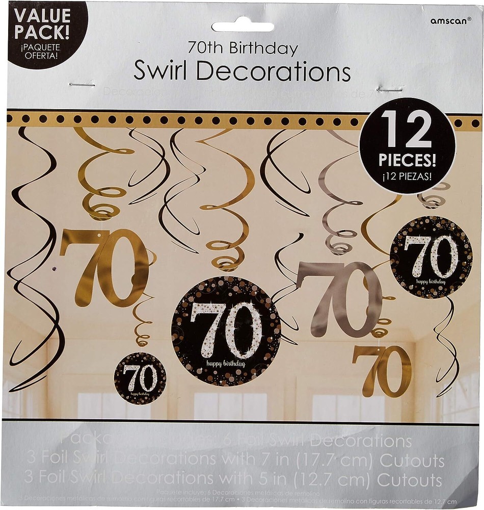 Sparkling Celebration Over the Hill Adult 70th Birthday Party Swirl Decorations