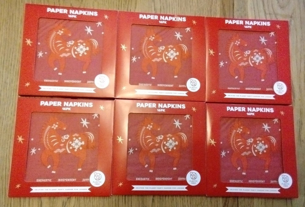 16-pack of red paper napkins designed for the Chinese New Year, Job lot X6