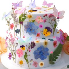 TMKEFFC Flower Cake Decorations Wildflower Baby in Bloom Dried Flowers & Butt…