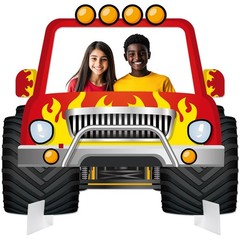35×31 Inch Foam Monster Theme Photo Booth Prop Red Racing Car Party Decoratio…