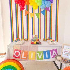 8 Rolls Crepe Paper Streamers, Rainbow Streamers Party Decorations for Birthday