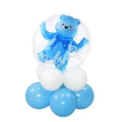 4D Transparent Baby Shower Boy Girl Bear Bubble Ball Kids 1st Birthday Party