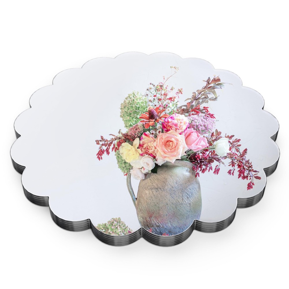 6 Pack 10 Inch Round Mirror Centerpieces for Tables Shatterproof Acrylic Scal…