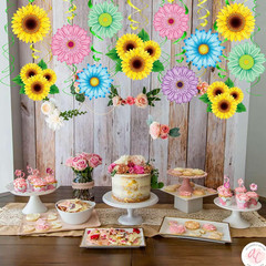 30PCS Spring Summer Hanging Decorations Set Sun Flowers Autumn Daisy Fairy Birth