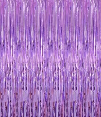 Shiny Light Purple Fringe Curtain,2pcs 3.2ft x 8.2ft Metallic Tinsel Foil Party