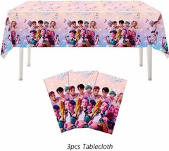 3PCSDemon Hunters BirthdayTablecloth Decorations,Plastic Waterproof Tablecloths