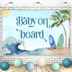 Surf Baby Shower Decorations, Blue White Green Balloon Garland Kit with Baby …