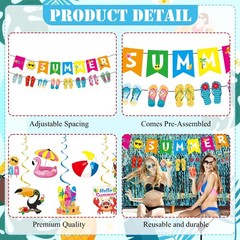 Hello Summer Party Decorations – 17 Pcs Pool Beach Supplies Favors for Home B…