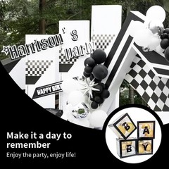 Onteftshop Baby Boxes Letters Party Decorations Clear Black 4 Count