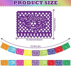10 Pack Mexican Party Banners Total 170 Feet, Paper Picado Banner Mexican Par…