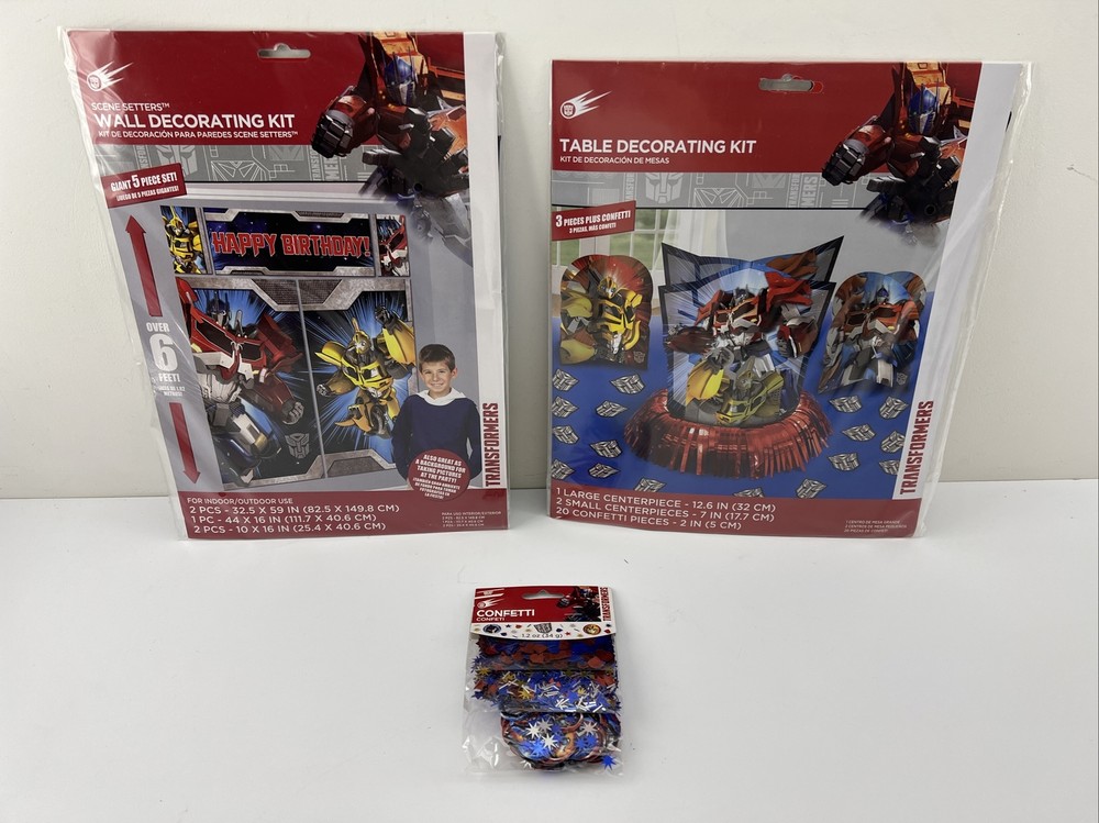 Hasbro Transformers Birthda￼y Party Table& Wall Decorating Kits