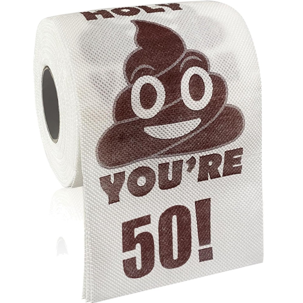 50th Birthday Decorations, Funny Toilet Paper Roll, 50th Bday Party Supplies