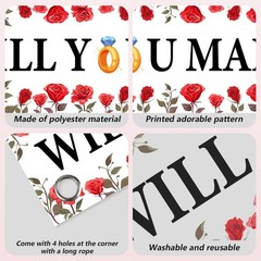Will You Marry Me Flower Proposal Banner Marriage Decorations Engagement