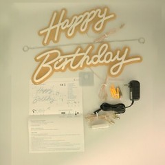 Happy Birthday LED Neon Lamp Integrative Hanging Sign Party Home Decor