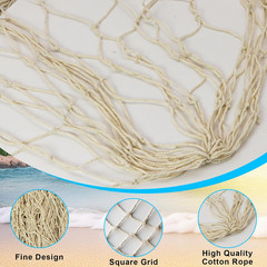 2 PCS Fish Net Decorations, 80 X 40 Inch, Ocean Themed Party Decor Beach, Nautic
