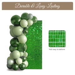 12 Pcs Shimmer Wall Backdrop Panels Square Sequin Party Decoration Green 3×4 Ft