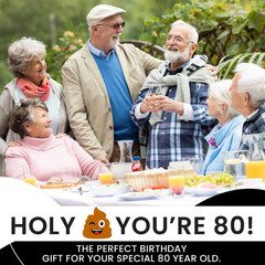 80Th Birthday Decorations Toilet Paper for Men & Women – Funny Design Novelty Gr