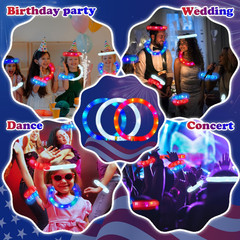 4th of July Red White Blue Glow Sticks 12 PCS,Fourth of July Party Favors Light