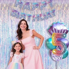 3.28×6.56ft 2 Packs Iridescent Party Decorations Fringe Backdrop Sparkling