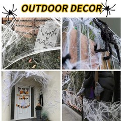 40G Polyester White Spiders Web Cotton For Halloween Party And Decoration Props