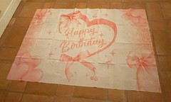 Happy Birthday Backdrop Pink Tapestry 58 X 40” Girls, Women, NEW