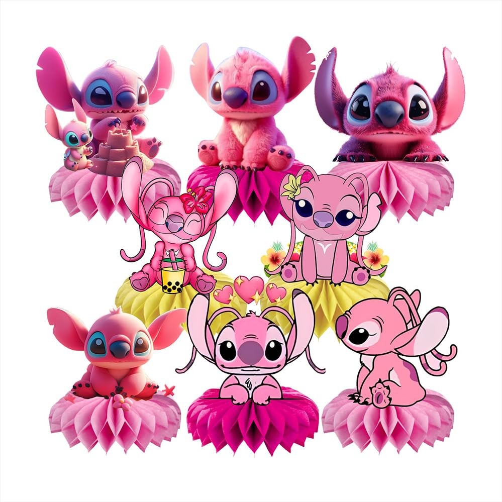 8Pcs Pink Stitch Table Centerpiece Party Supplies Double Side Table Decoratio…