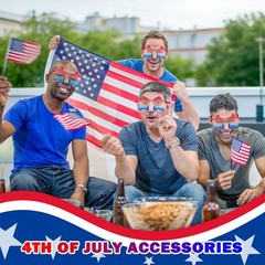 Red White Blue Sunglasses 3 PCS for Women Men, Patriotic Star 3.0 4th of July