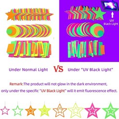 Neon Party Decorations Glow in The Dark Streamers Garland Fluro Fluorescent