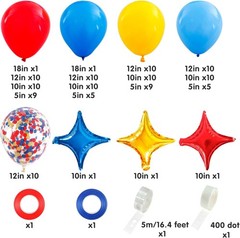 Carnival Circus Theme Party Decorations, Primary Color Balloon Arch Kit, 120p…