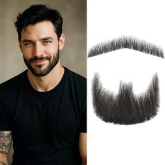 Fake Mustache Realistic Beard,100% Human Hair Full Hand Tied Goatee Facial Ha…