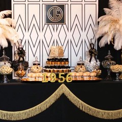 4 Inch 1956 Gold Glitter Table Centerpiece Sign 70th Birthday Number Block
