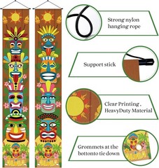 Vibrant Hawaiian Luau Party Backdrop – 2 Oversized Banners for Summer Events