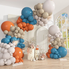 149Pcs Dusty Blue Burnt Orange Balloon Arch Garland Kit Different Sizes 18 12 10