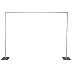 9.8*9.8ft Silver Heavy Duty Pipe Drape Kit Backdrop Support w/ Metal Steel Base