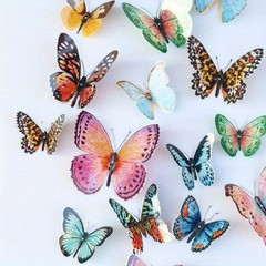 36pcs Lifelike Butterfly Decorations Set – Watercolor Wings, Easy To Hang