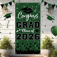 2026 Graduation Decorations, Congrats Grad Class of 2026 Door Cover-73x36Inch…