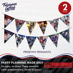 Officially Licensed Transformers Birthday Banner Pennants 2 Pack – Transforme…