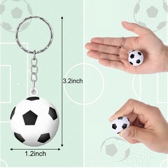 Blulu 60 Pcs Soccer Keychains Rugby Stress Ball Sports Ball Keychains for Boy…