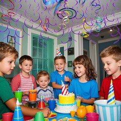 30 Pieces Hanging Swirl Party Decorations Foil Decorations Ceiling Swirl Spiral
