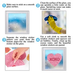 JarThenaAMCS Valentine’s Day Window Clings – 7.8 x 11.8 inch, Colorful