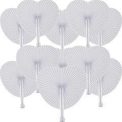 20Pc Paper Folding Hand Fans, Wedding Party Decor for Guest DIY Pink Round