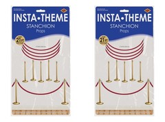 Beistle Stanchion Red Carpet Wall Decoration Set 18 Cut-Apart Images On 2 Clear