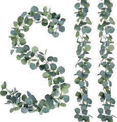 6 Pack Artificial Eucalyptus Garland Greenery Leaves Handmade 3D Silk Vines